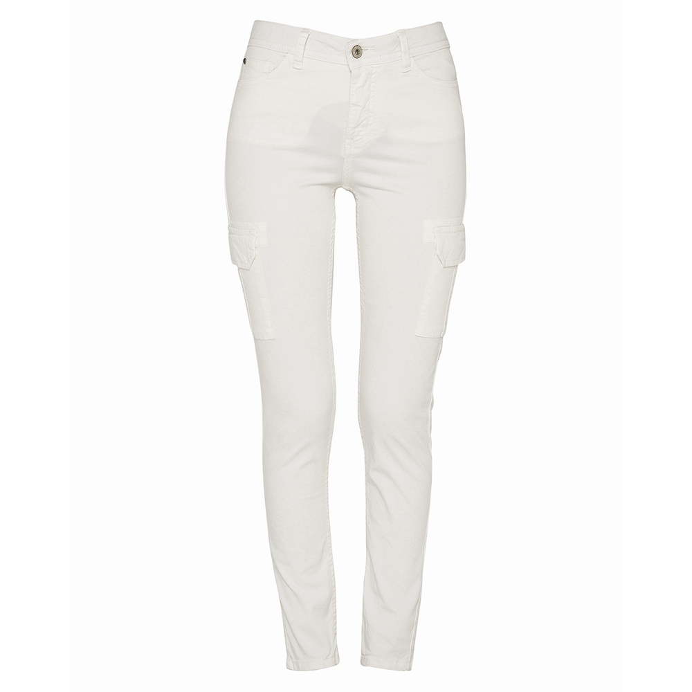 FITTED CARGO PANTS OFF WHITE